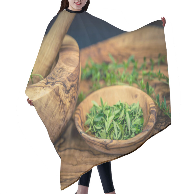 Personality  Savory Satureja Hortensis Delicious Kitchen Herbs Hair Cutting Cape