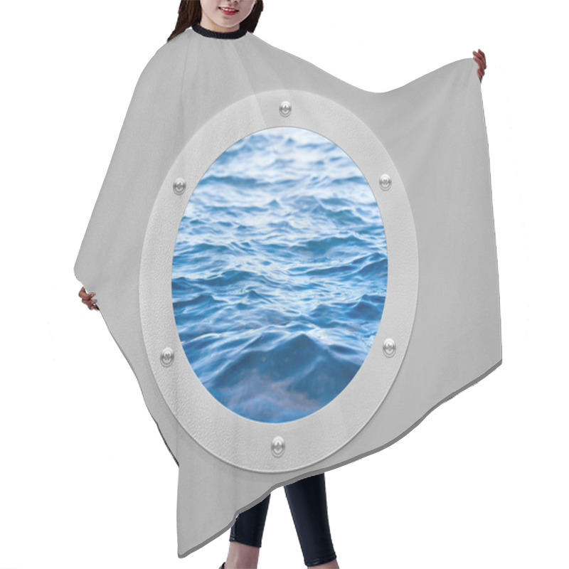 Personality  Round Porthole And Sea Wave Hair Cutting Cape