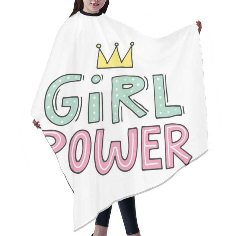 Personality  Girl Power Illustration Hair Cutting Cape