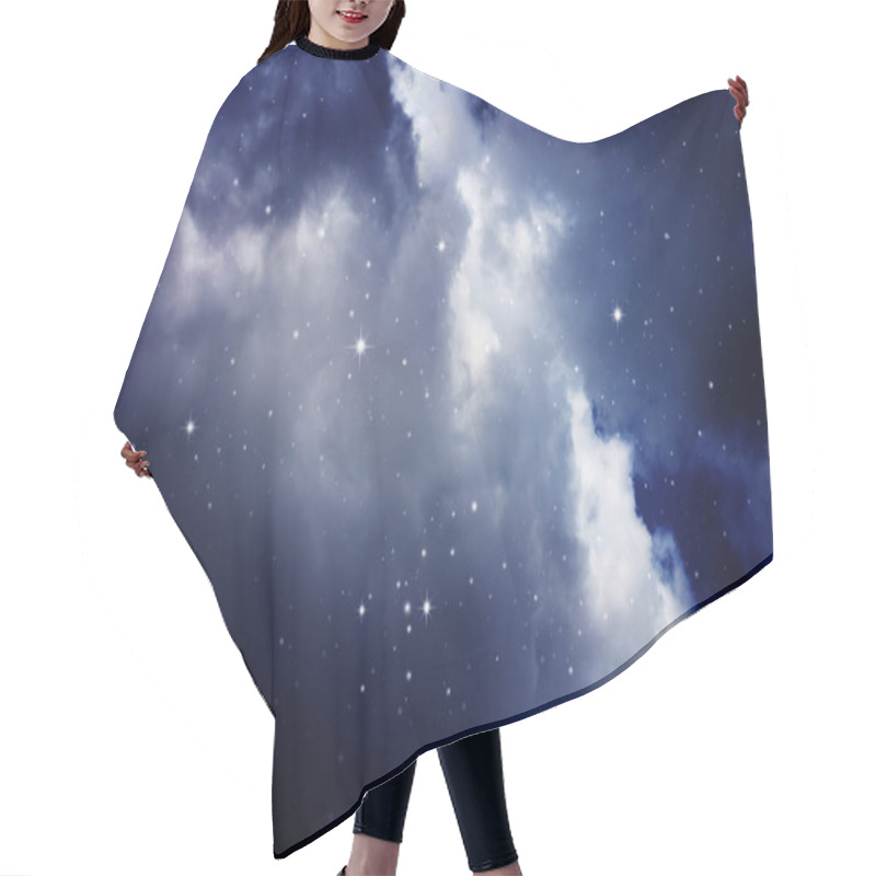 Personality  Space Of Night Sky With Cloud And Stars Hair Cutting Cape