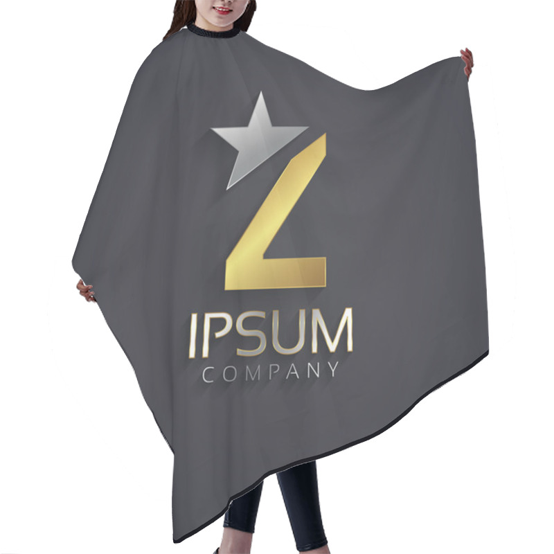 Personality  Elegant Alphabet Symbol With Star Element  Letter Z Hair Cutting Cape