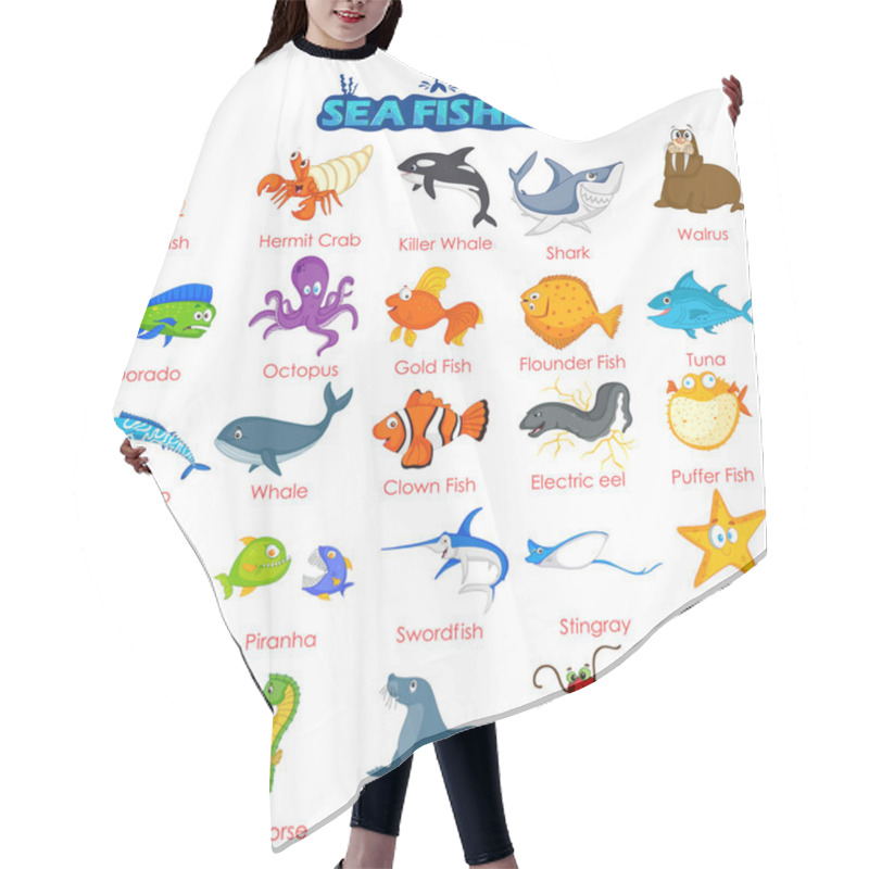 Personality  Wide Variety Of Sea Fish Hair Cutting Cape