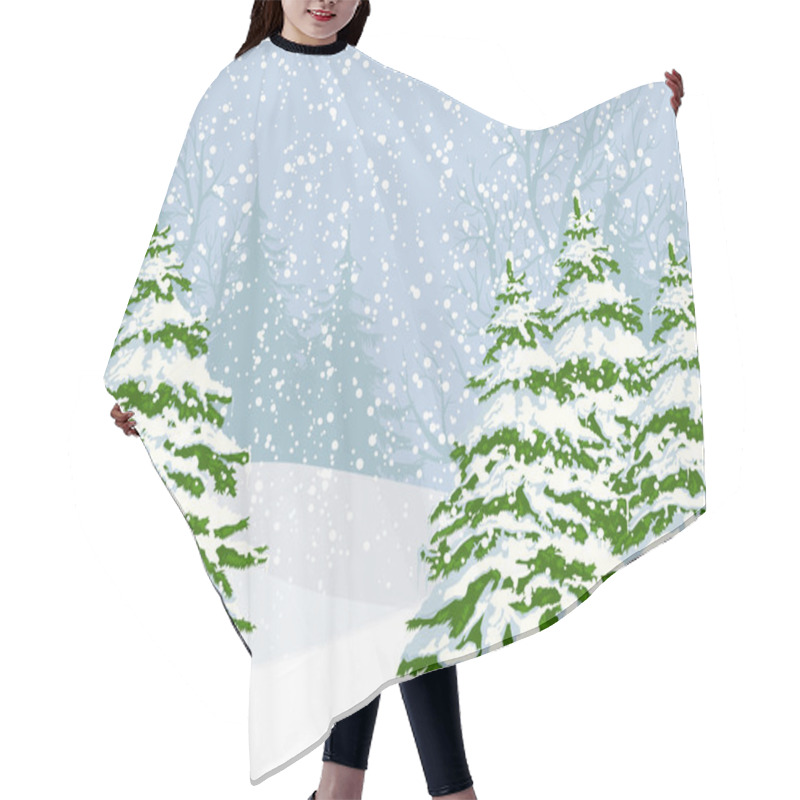 Personality  Winter Landscape Hair Cutting Cape