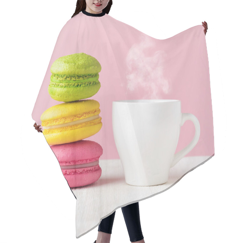 Personality  Macaron And Cup Of Coffee Hair Cutting Cape