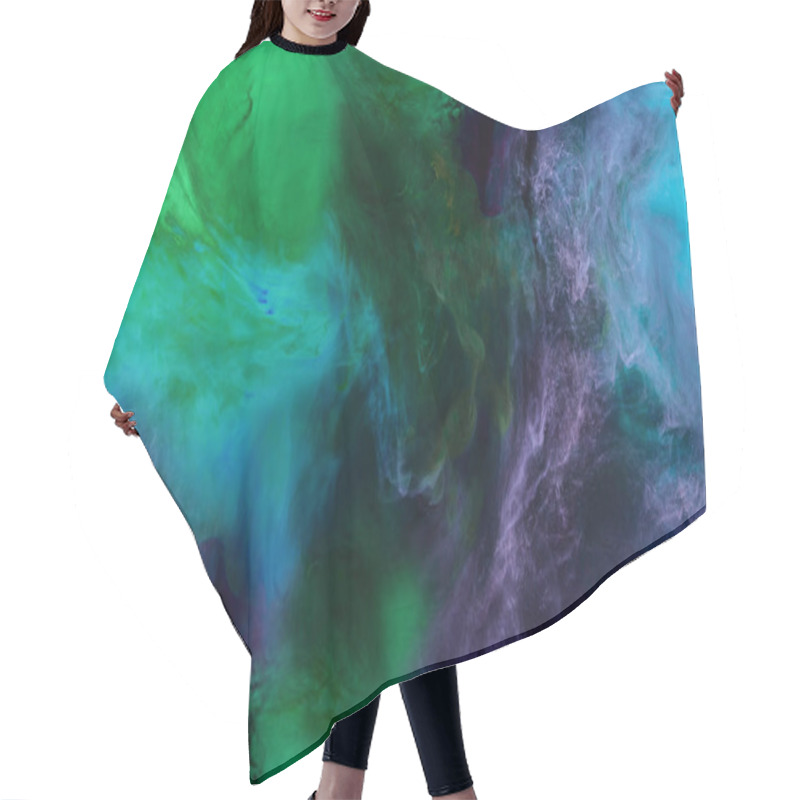 Personality  Artistic Texture With Blue, Purple And Green Paint Swirls Looks Like Space Hair Cutting Cape