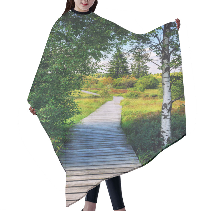 Personality  Summer Landscape With Wooden Pathway Hair Cutting Cape