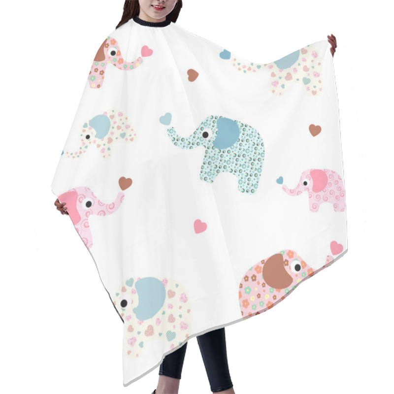 Personality  Elephant Seamless Background Hair Cutting Cape