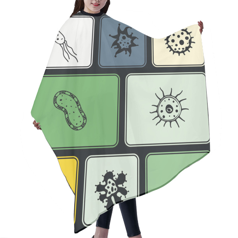 Personality  Seamless Background With Bacteria Hair Cutting Cape