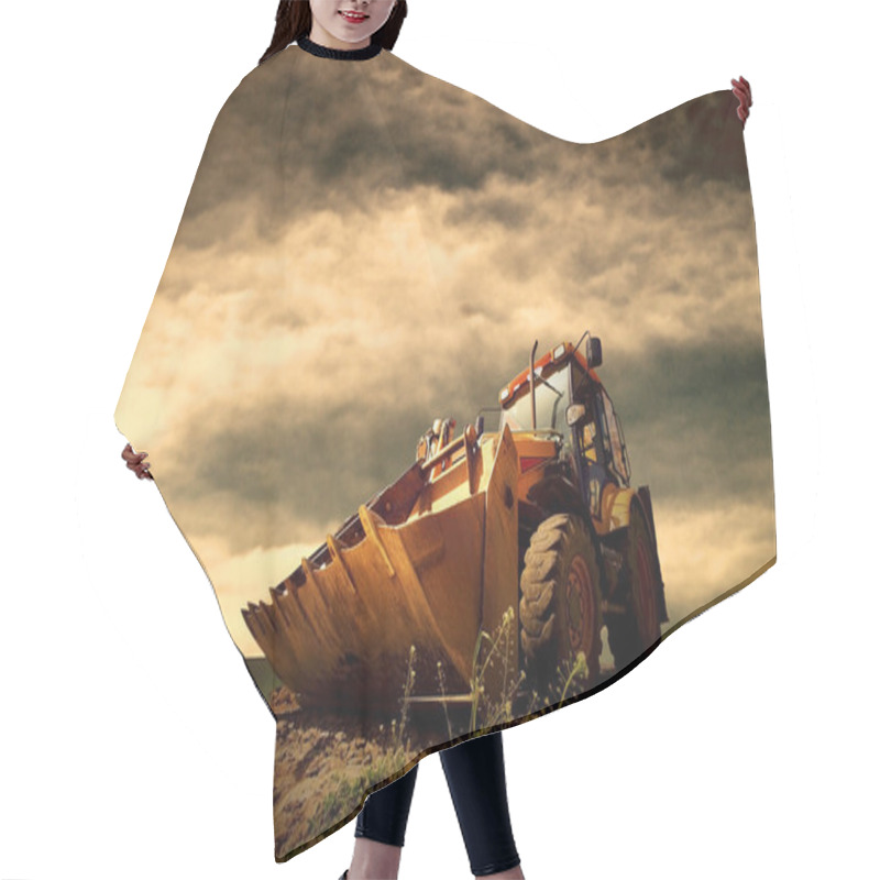 Personality  Yellow Tractor On Golden Sunrise Sky Hair Cutting Cape