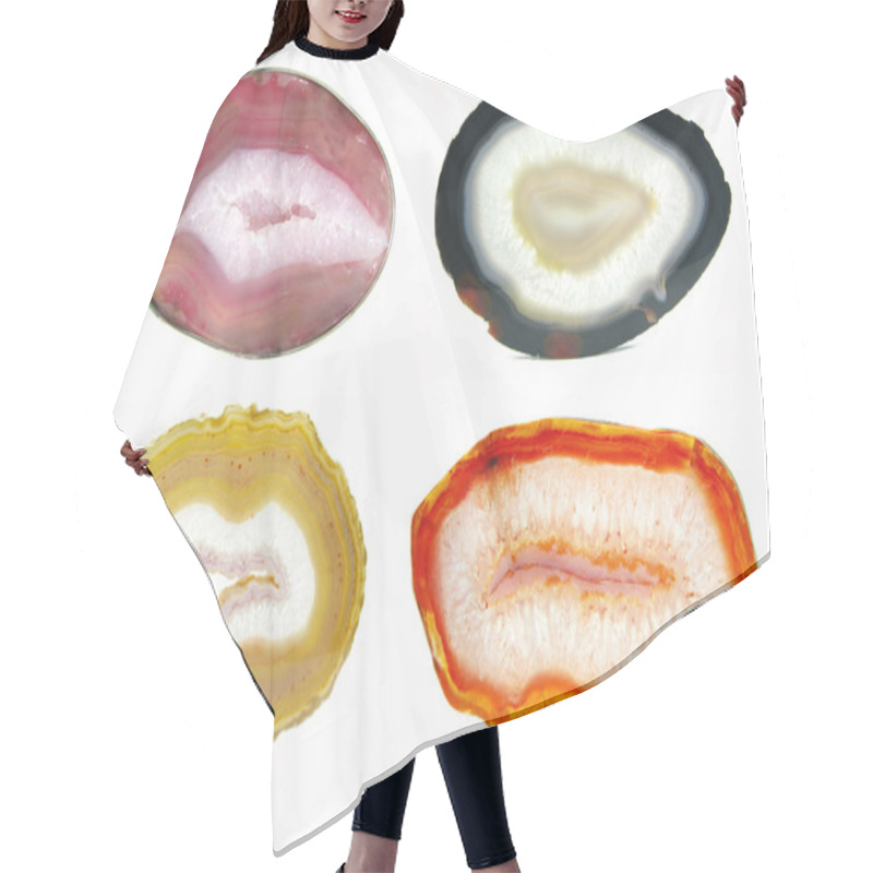 Personality  Agate Semigem Geode Crystals Hair Cutting Cape