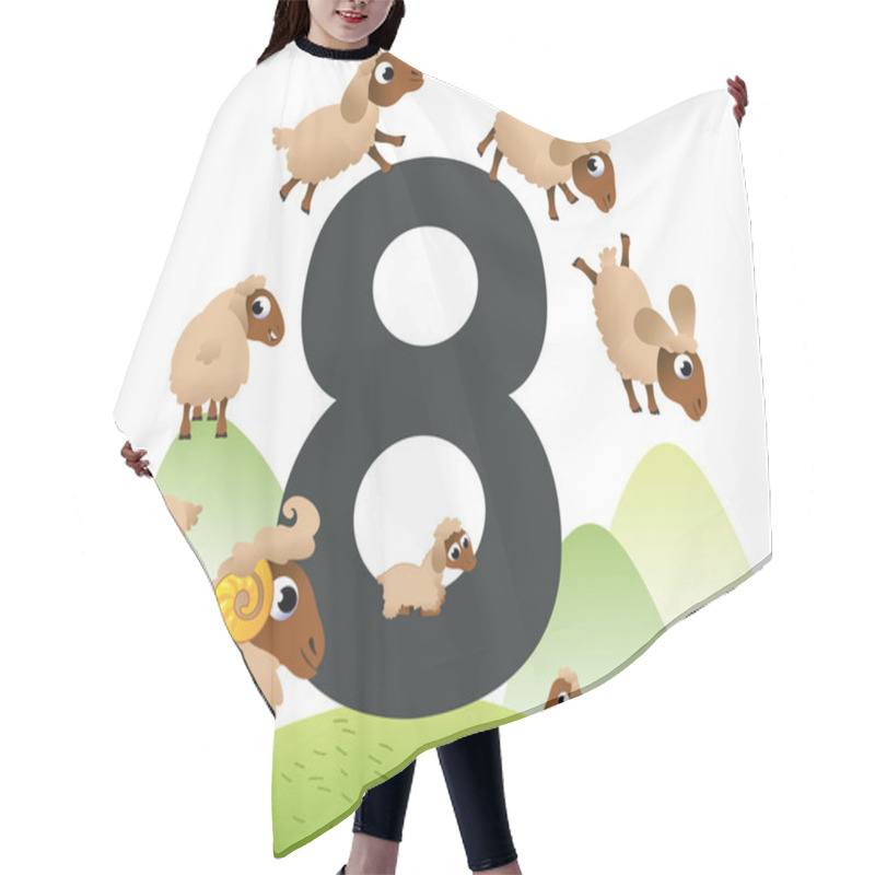 Personality  Collection Number For Kids: Farm Animals - Number 8, Sheeps Hair Cutting Cape