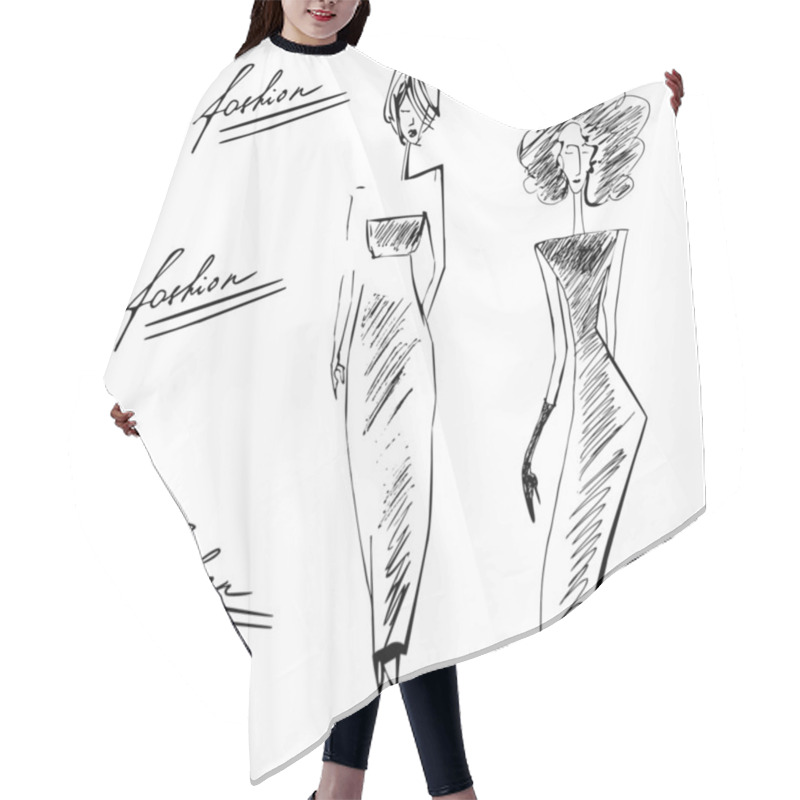 Personality  Elegant Silhouette Fashion Model Hair Cutting Cape