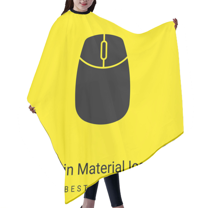 Personality  Big Computer Mouse Minimal Bright Yellow Material Icon Hair Cutting Cape