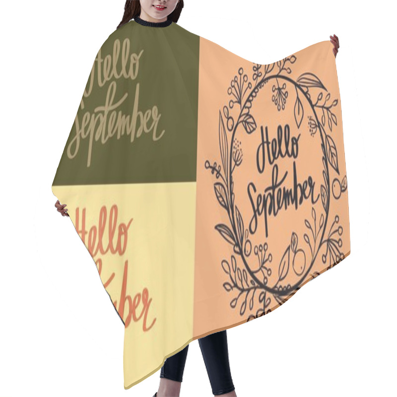 Personality  Hand Lettering Hello September  Hair Cutting Cape