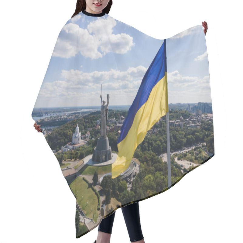 Personality  Kyiv - National Flag Of Ukraine. Aerial View. Kiev Hair Cutting Cape