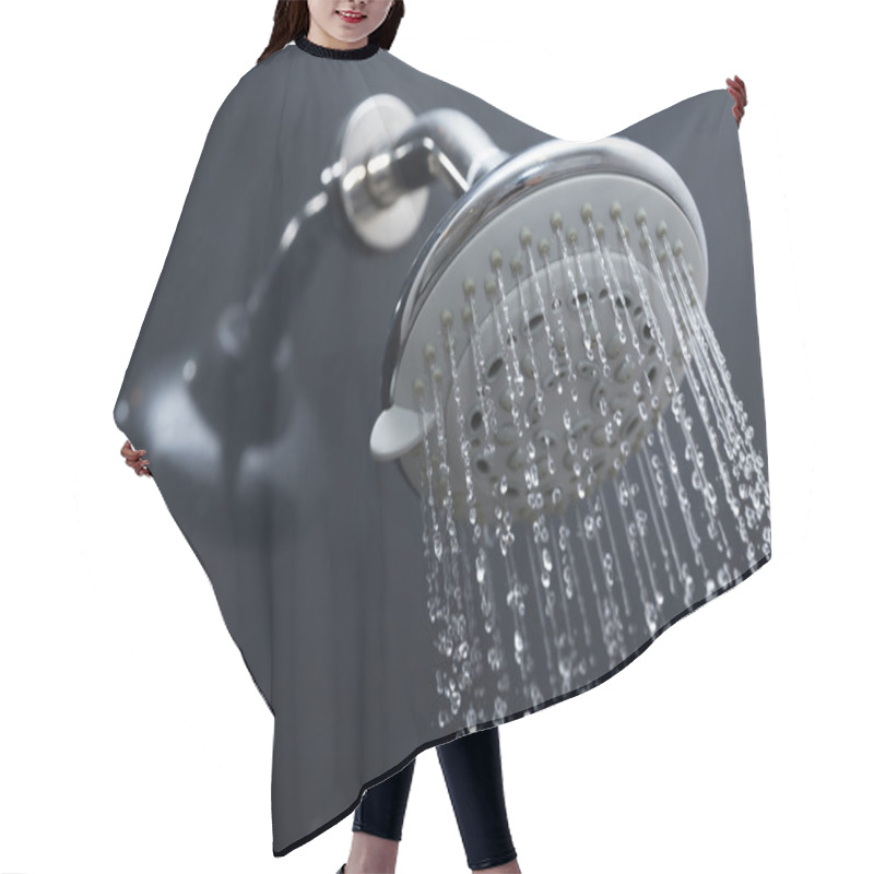 Personality  Shower Head In Bathroom With Water Drops Flowing Hair Cutting Cape