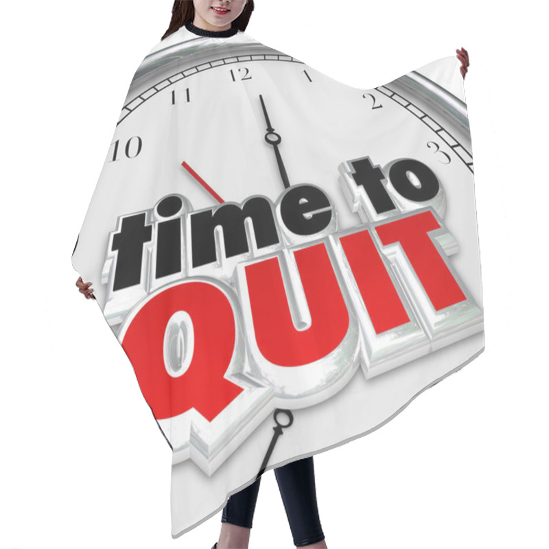 Personality  Time To Quit Clock Hair Cutting Cape