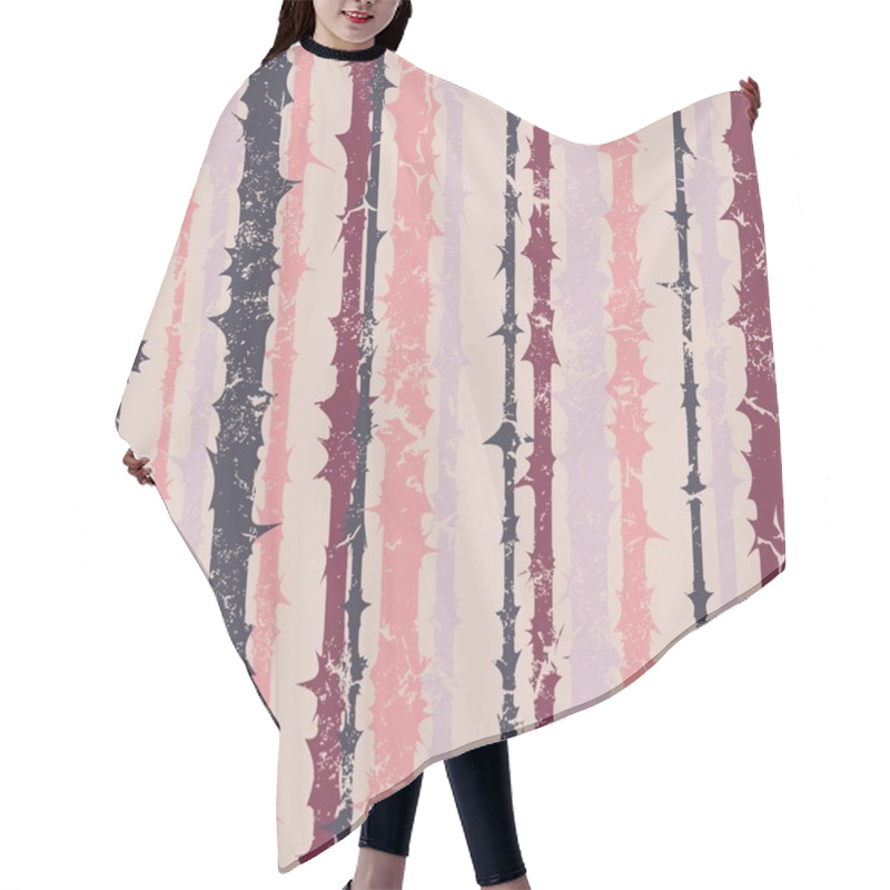 Personality  Grunge Vertical Striped Pattern In Retro Style Hair Cutting Cape