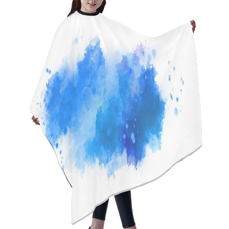 Personality  Watercolor Painted Background With Blots And Splatters. Brush Stroked Painting. 2D Illustration. Hair Cutting Cape