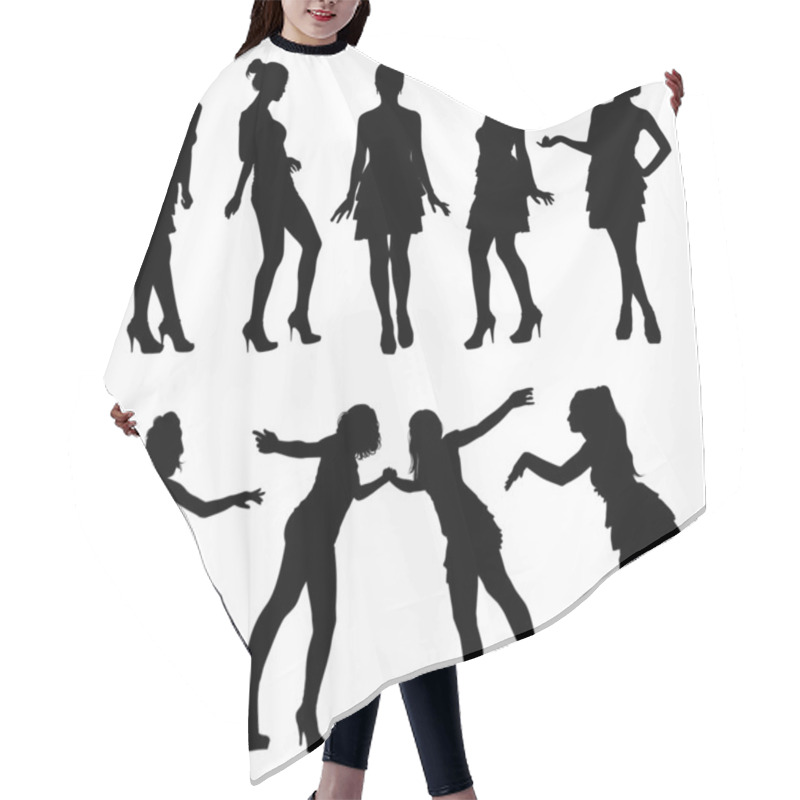 Personality  Silhouettes Of Young Girls Hair Cutting Cape