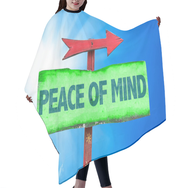 Personality  Peace Of Mind Text Sign Hair Cutting Cape