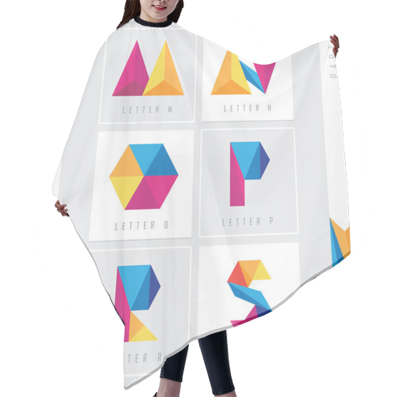 Personality  Low Polygon Alphabet Letters Hair Cutting Cape