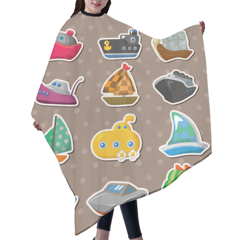 Personality  Boat Stickers Hair Cutting Cape