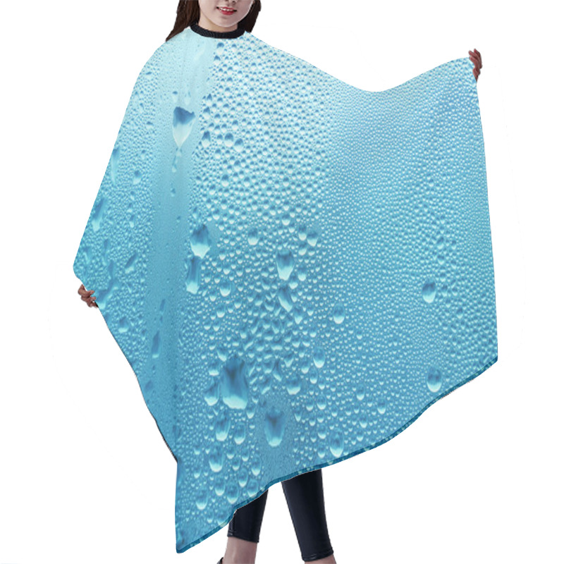 Personality  Blue Water Drop Texture Hair Cutting Cape