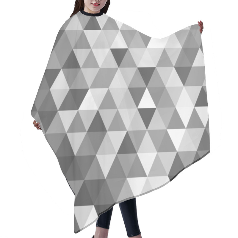 Personality  Abstract Background Of Mosaic Black And White Triangles. Hair Cutting Cape