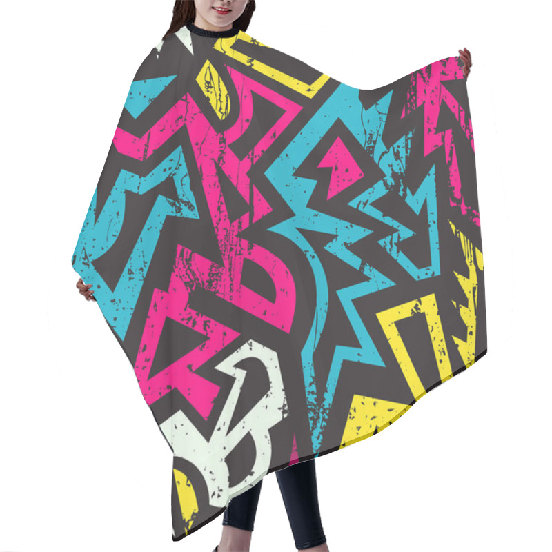 Personality  Graffiti Geometric Seamless Pattern. Hair Cutting Cape