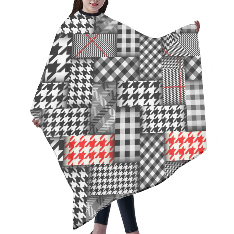 Personality  Patchwork Textile Pattern. Seamless Quilting Design Background. Hair Cutting Cape