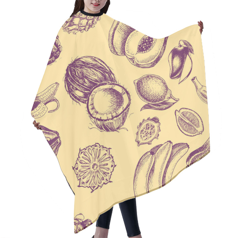 Personality  Exotic Fruits Card  Hair Cutting Cape