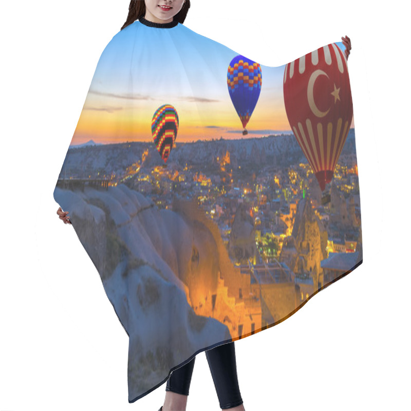 Personality  Hot Air Balloons Morning Cappadocia Turkey Hair Cutting Cape