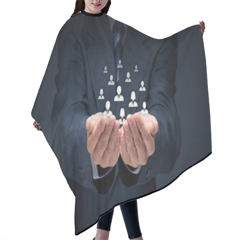 Personality  Customer Or Employees Care Concept Hair Cutting Cape