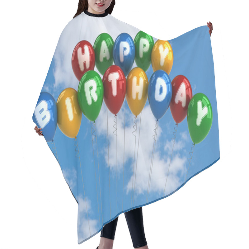 Personality  Happy Birthday Balloons Hair Cutting Cape