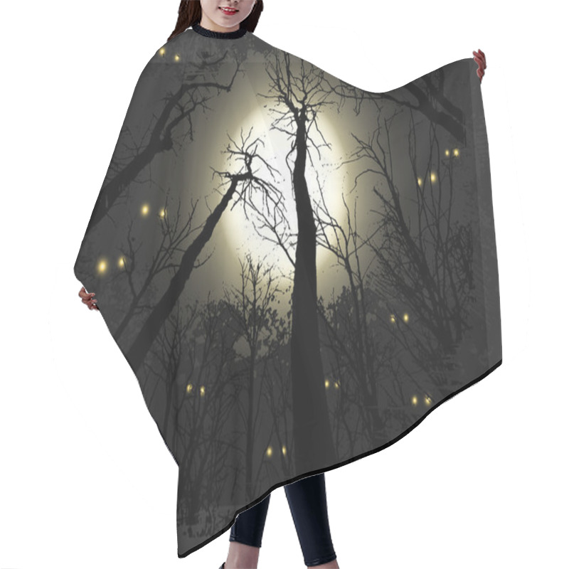 Personality  Spooky Grunge Forest Illustration For Halloween Hair Cutting Cape