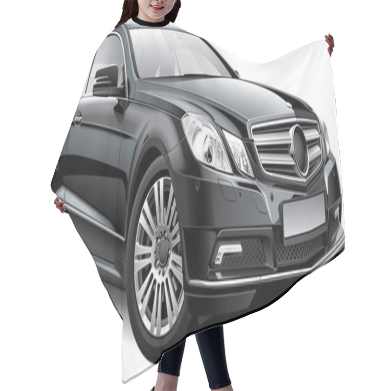 Personality  Black Compact Car Hair Cutting Cape