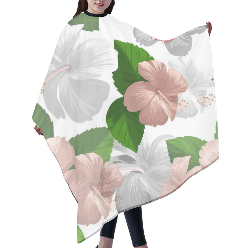 Personality  Hibicus Flowers Pattern Hair Cutting Cape