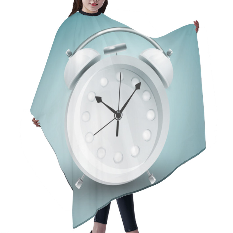 Personality  Metal Alarm Clock. Vector. Hair Cutting Cape