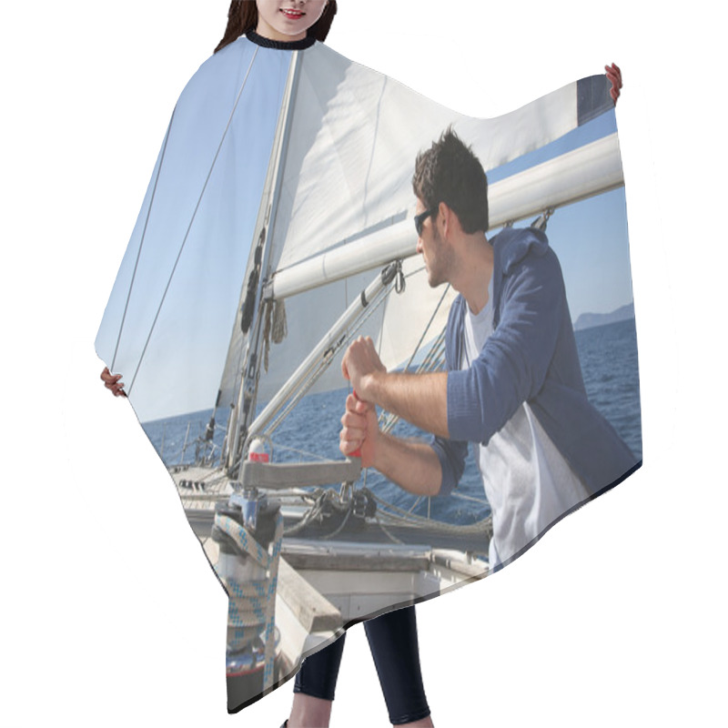 Personality  Man Sailing With Sails Out Hair Cutting Cape