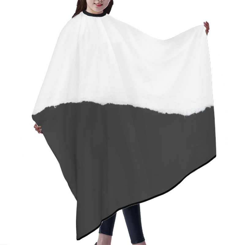 Personality  Tear White Paper Pieces Of Paper On Black Background Hair Cutting Cape