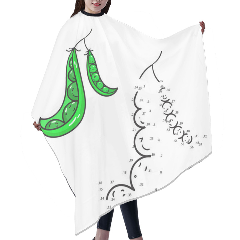 Personality  Educational Game Connect Dots Draw Peas Vector Hair Cutting Cape