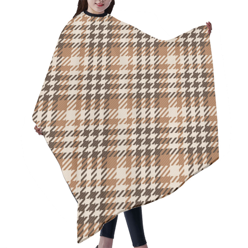 Personality  Seamless Brown Gingham Comprised By Threads Hair Cutting Cape