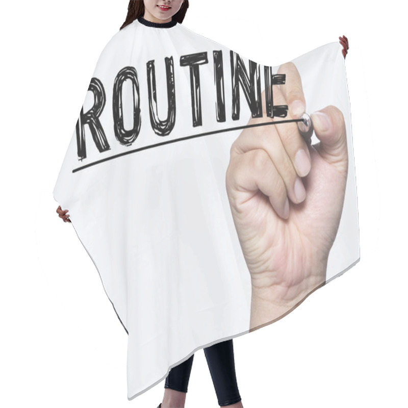 Personality  Routine Written By Hand Hair Cutting Cape