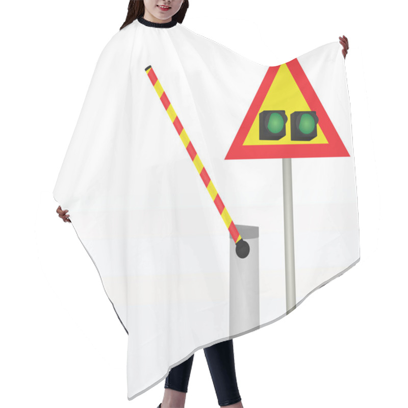 Personality  Barrier With Traffic Light. Vector Illustration Hair Cutting Cape