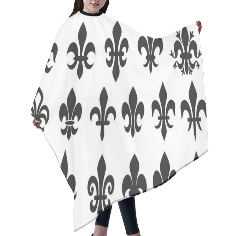 Personality  Lily Flower - Heraldic Symbol Fleur De Lis (royal French Lily Symbols For Design And Decorate, Lily Flowers Collection, Lily Flowers Set) Hair Cutting Cape