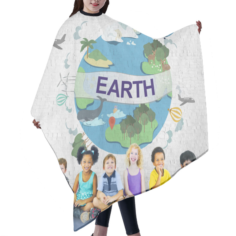 Personality  Children And Environment Conservation Concept Hair Cutting Cape