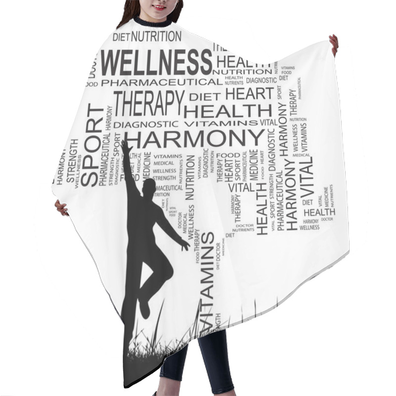 Personality  Health Word Cloud Hair Cutting Cape