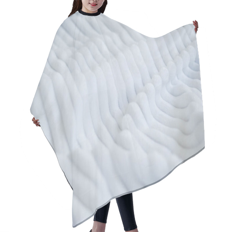 Personality  Fluffy Gentle Baby White Minky Fabric With Stripes. Hair Cutting Cape