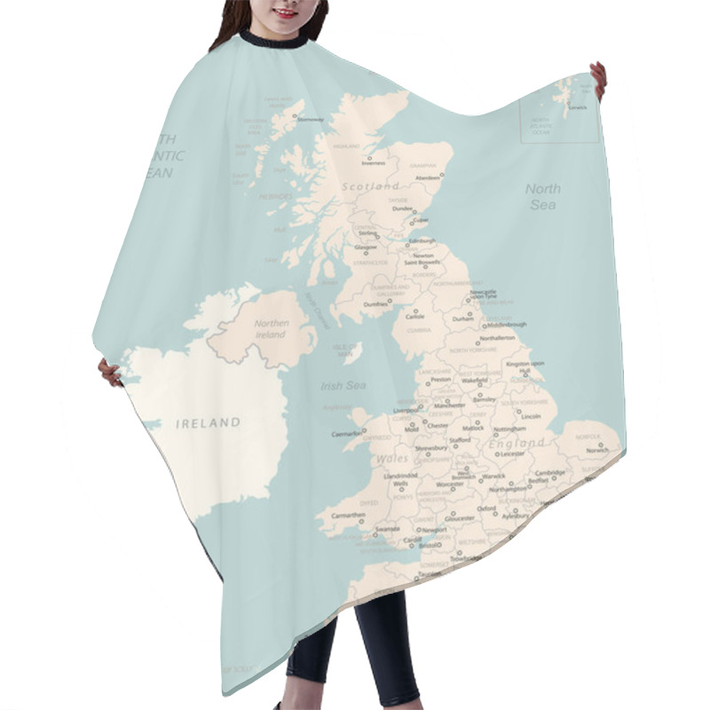 Personality  United Kingdom - Detailed Map With Administrative Divisions Country. Vector Illustration Hair Cutting Cape